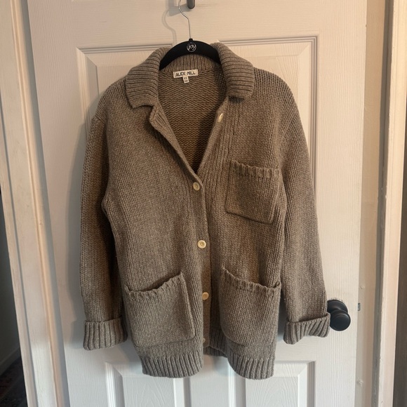 Alex Mill Sabine Knitted Sweater Jacket in Merino - Picture 3 of 9